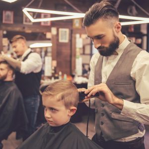 Kid at the barber shop