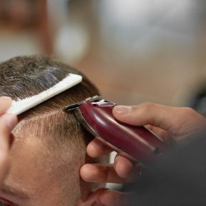 Young man at the barbershop